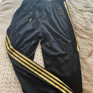 Gold/Black Adidas Track Pants